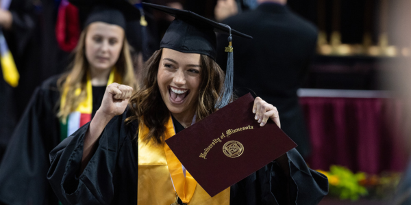 Celebrating student at UMD Commencement